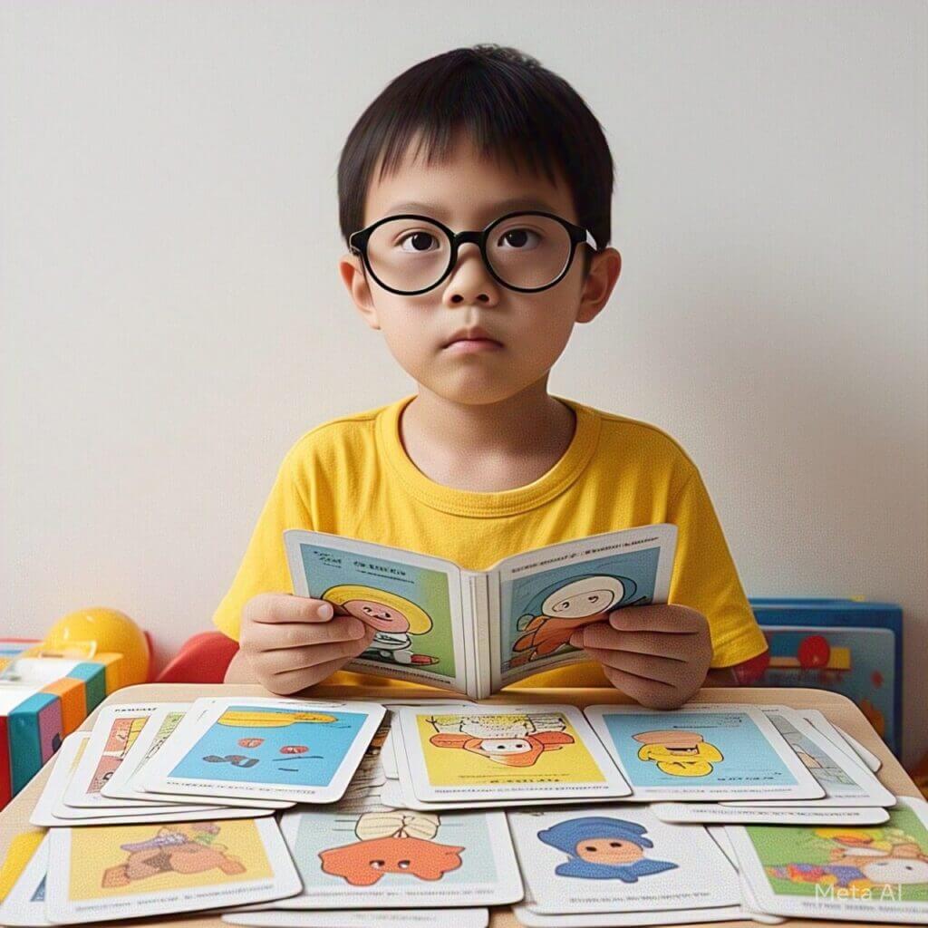 one kid using flashcards got for best flashcards seller in India